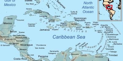Քարտեզ Ջամայկա և հարակից կղզիների