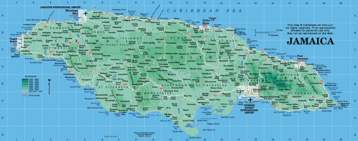 Քարտեզ ранавей bay Jamaica