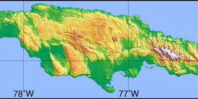 Քարտեզ топографическая Ջամայկա