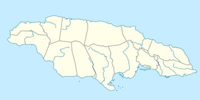 Քարտեզ Ջամայկա, ի ցույց տալով գետերի